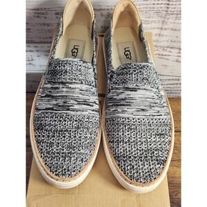 UGG Sammy Black Heather stretch knit/leather slip on sneaker size 7.5